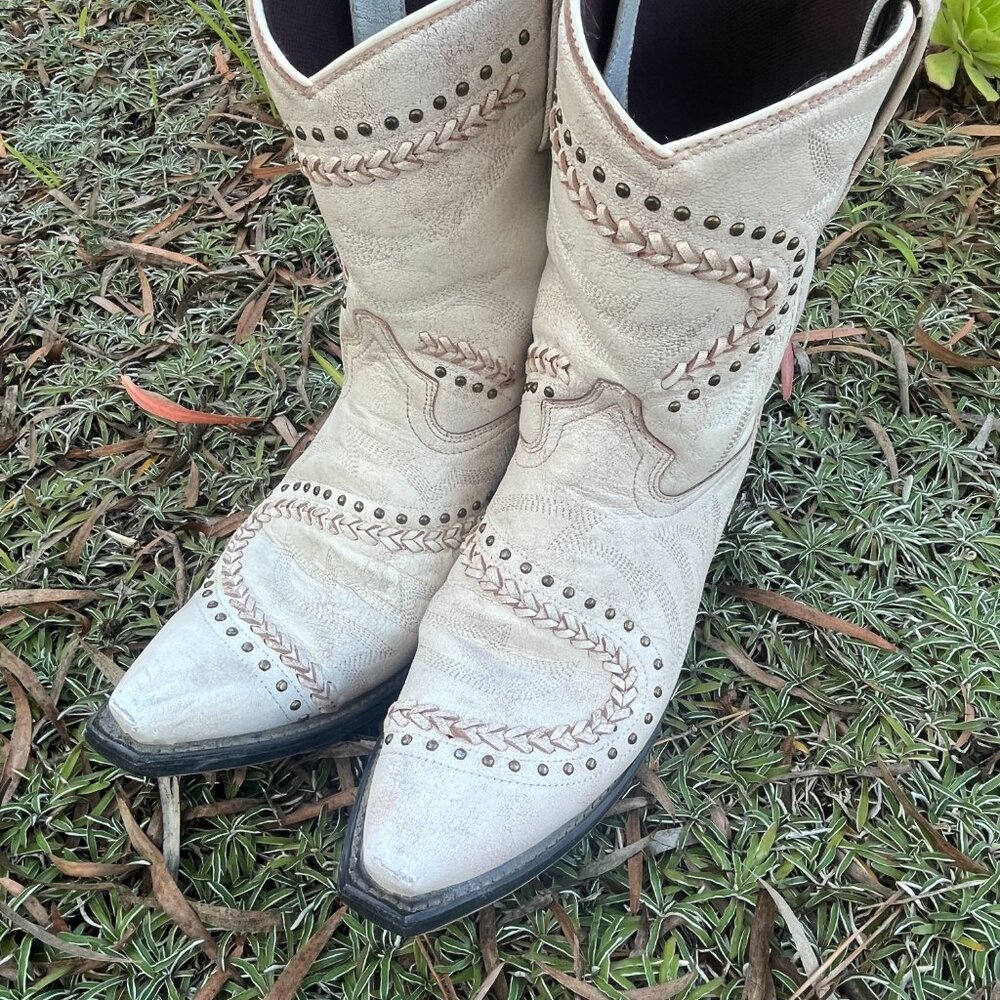 Laredo Women's Bone Embellished Booties, Size 9.5